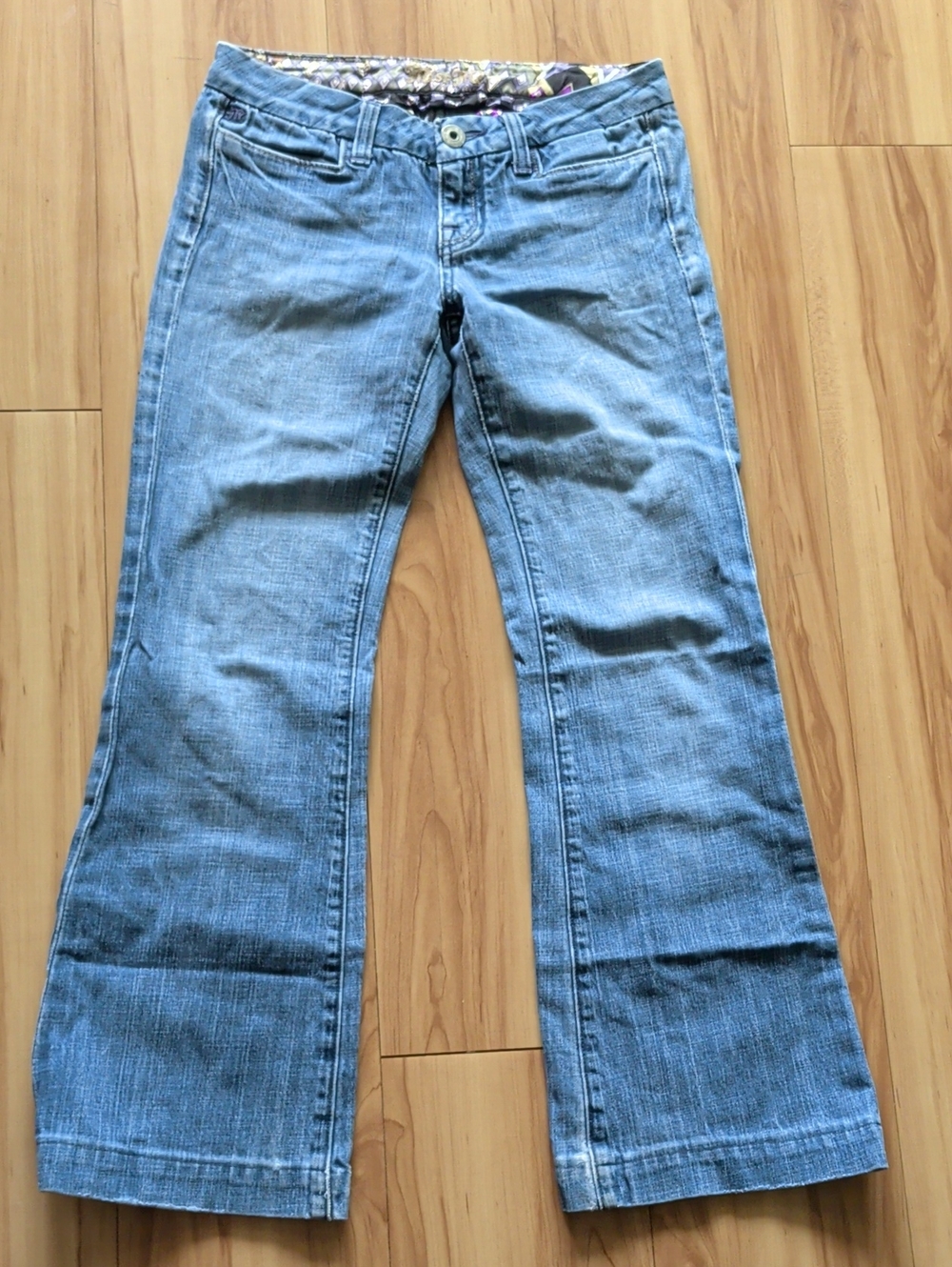 Women’s Light Blue Miss Me Denim Bootcut Jeans Y2K